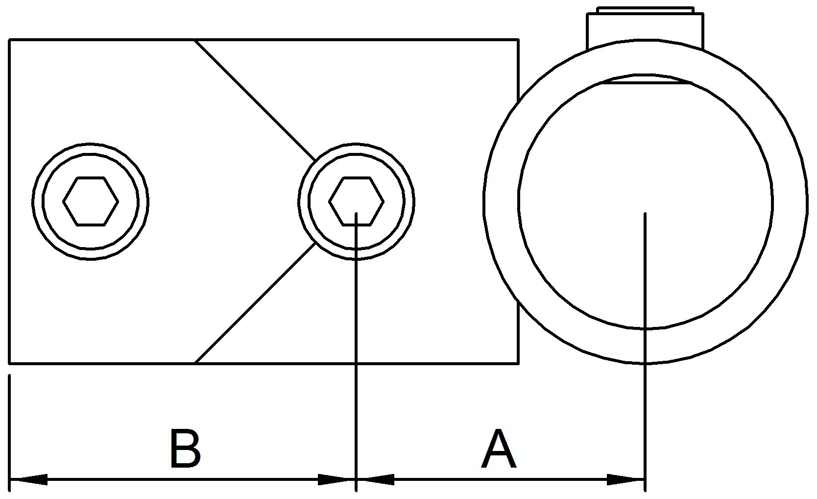 Kreuzstück, mit T-Stück, für Rohr Ø 48,3mm