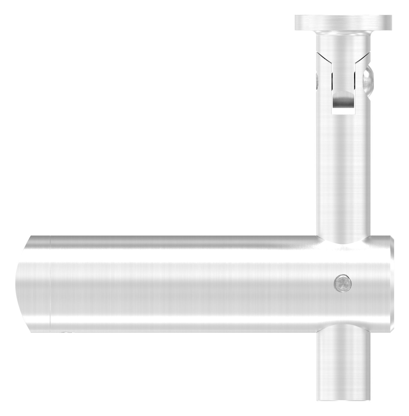 Handlaufhalter mit Gelenk, Handlaufanschlussplatte flach, V2A