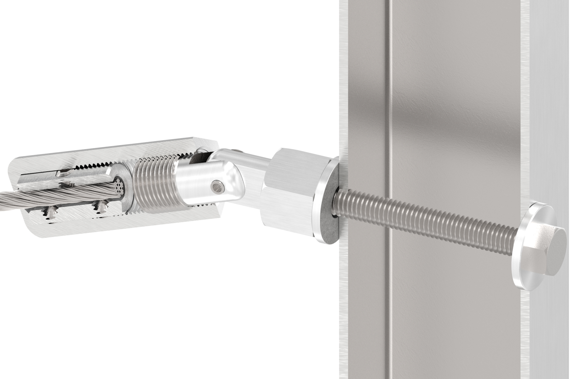 Gewindeterminal zur Selbstmontage, Seil 4mm, V2A Gewindeterminal zur Selbstmontage, Seil 4mm, V2A