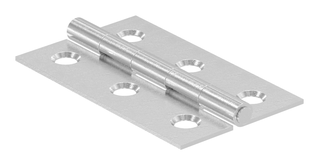 Edelstahl-Scharnier 50x30mm mit festem Zapfen