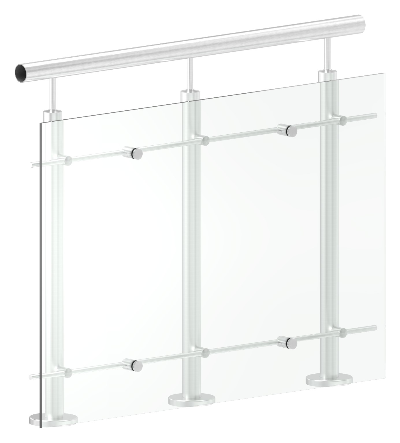 Klemmhalter mit Querstab-Glashalter Ø 25mm, zur nachträglichen Montage, V2A