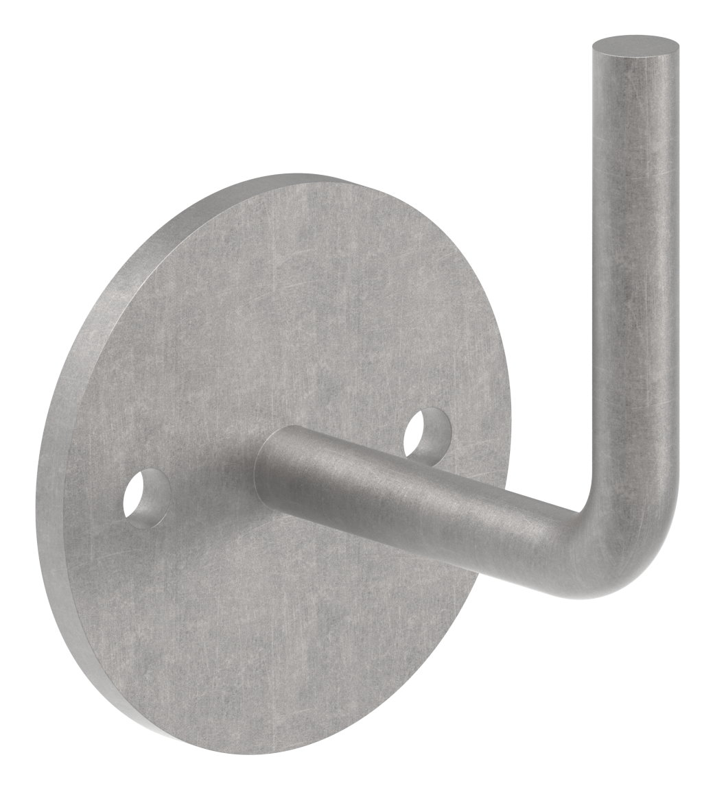 Handlaufträger mit Ronde flach, 80x6mm, Bügel Ø 12mm