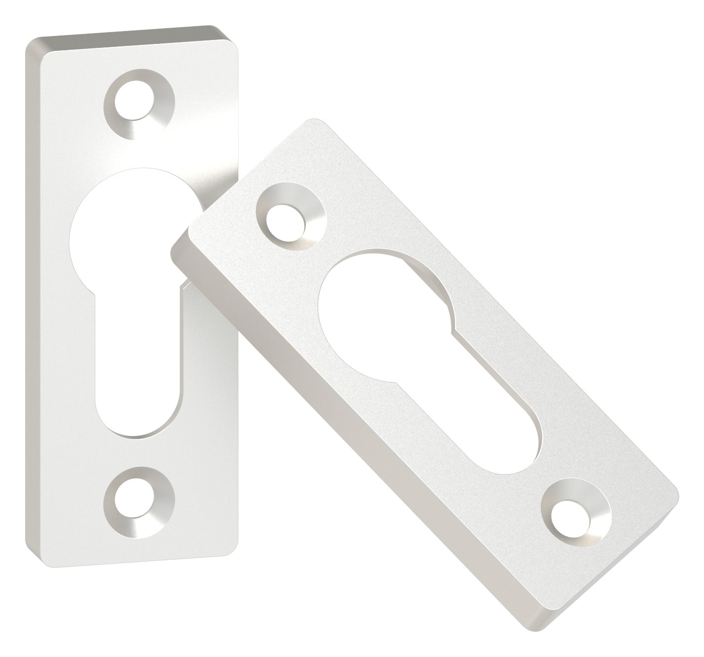 Schlüsselrosette PZ-Alu Vierkant (Paar)