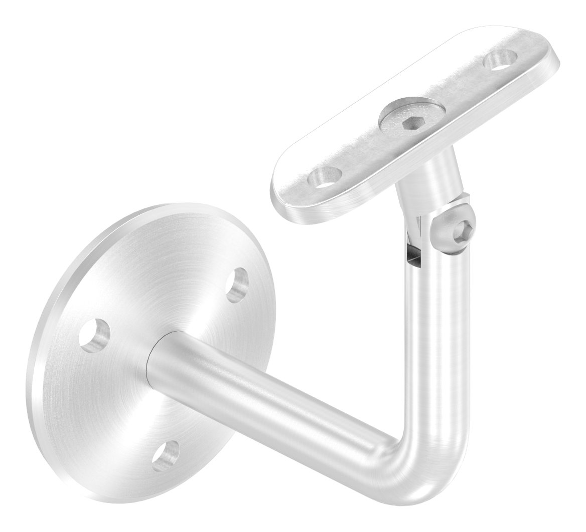 Handlaufhalter mit Gelenk, Handlaufanschlussplatte Rohr 42,4mm (Ronde und Bügel verschraubt), V2A
