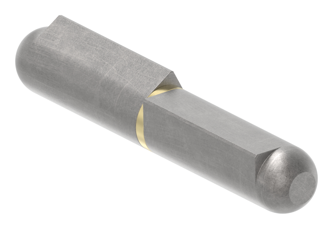 Anschweißband mit Messingring und -stift, Länge: 60mm