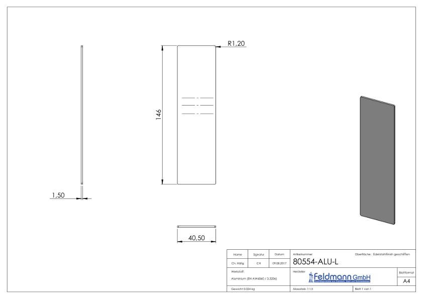 Endkappe für Aluprofil 80300-ALU, max. 41° Schräge