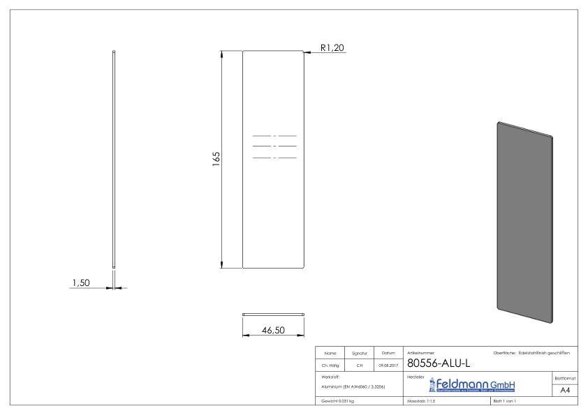 Endkappe für Aluprofil 80200-ALU, max. 41° Schräge