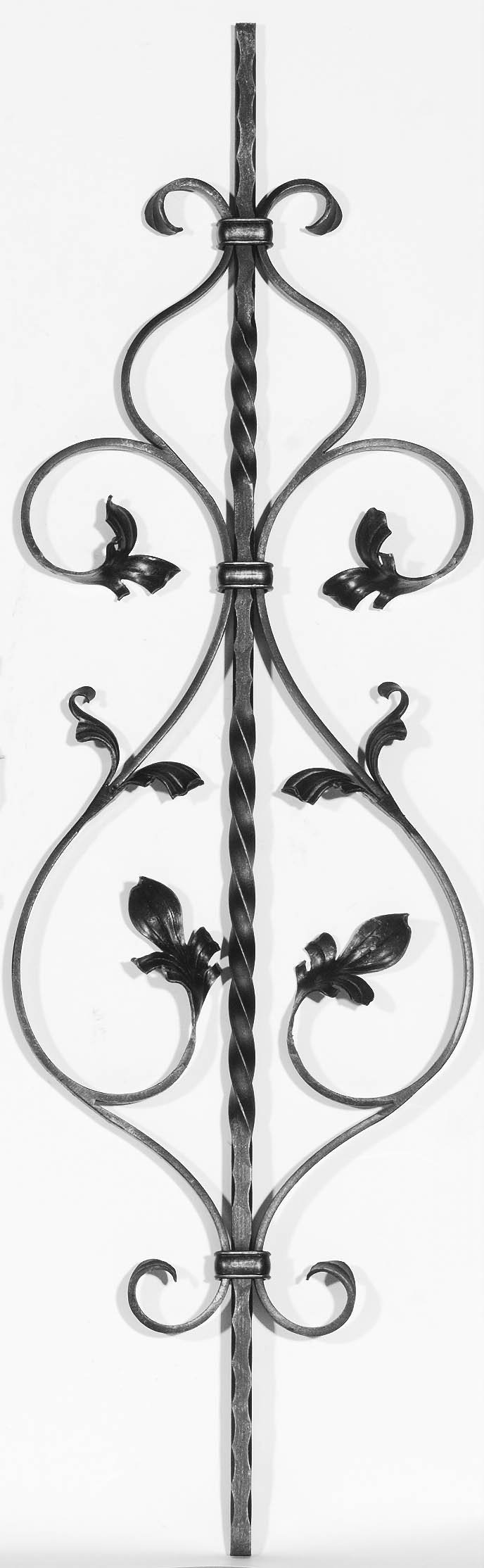 Zierstab 12x12mm, gehämmert, Barock, H: 900mm