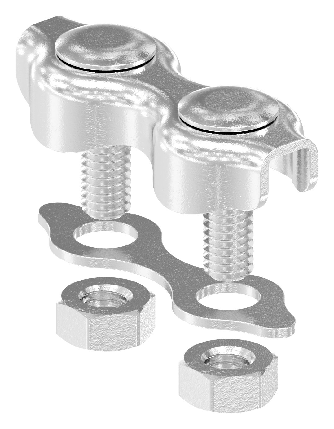 Duplexklemmen für Seil 2mm, V4A