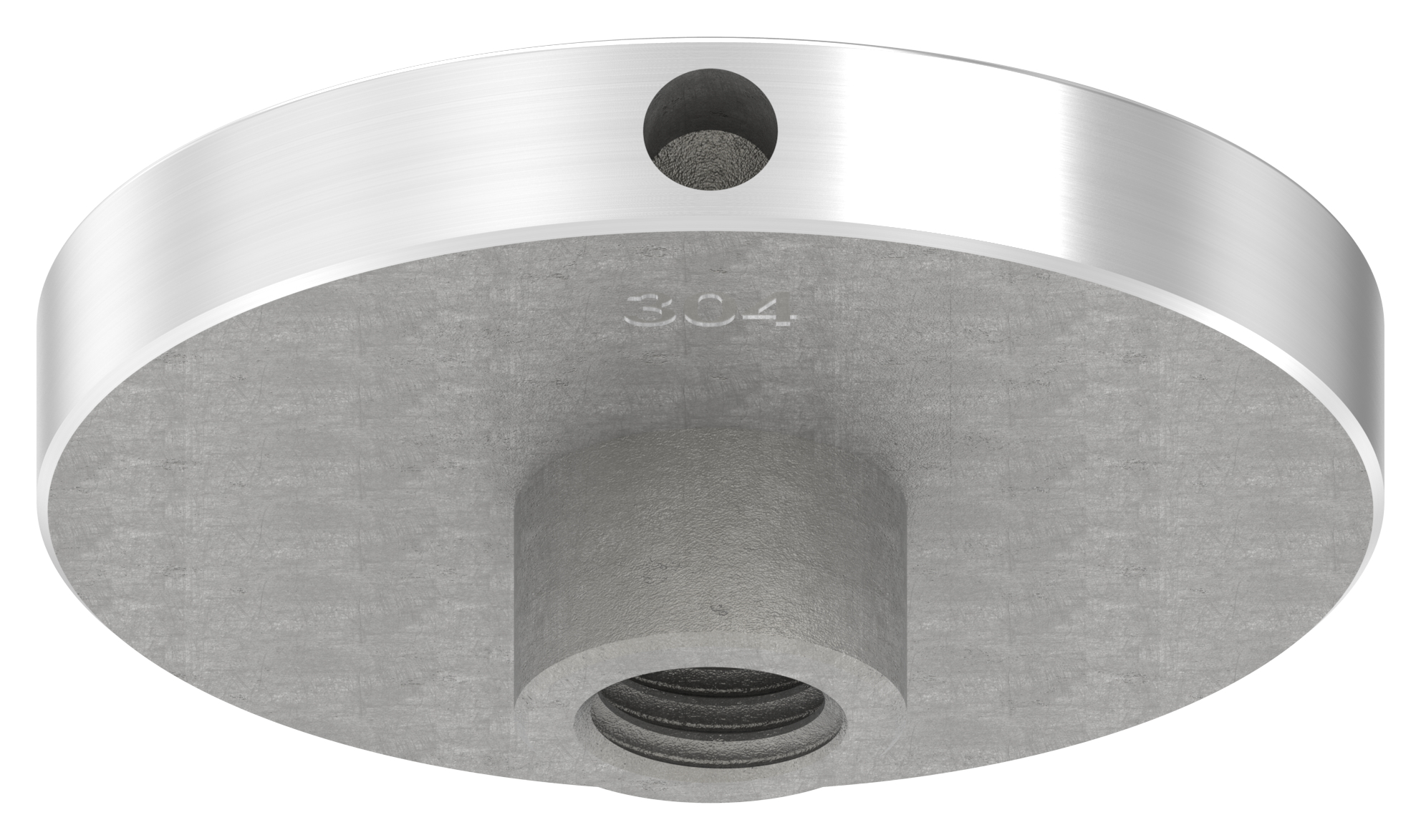 Schraubplatte Ø 60mm mit M12 Gewinde, V2A Schraubplatte Ø 60mm mit M12 Gewinde, V2A