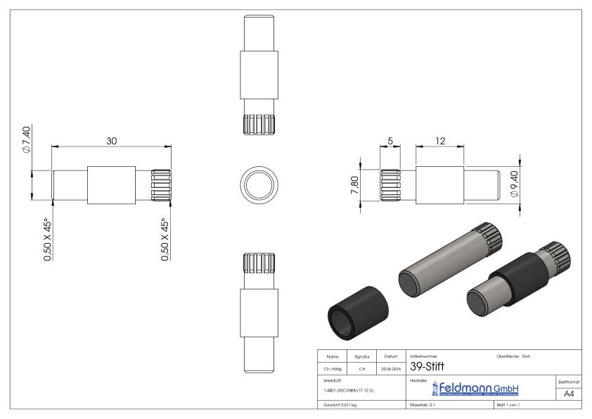 Sicherungsstift für Mod. 39 Sicherungsstift für Mod. 39