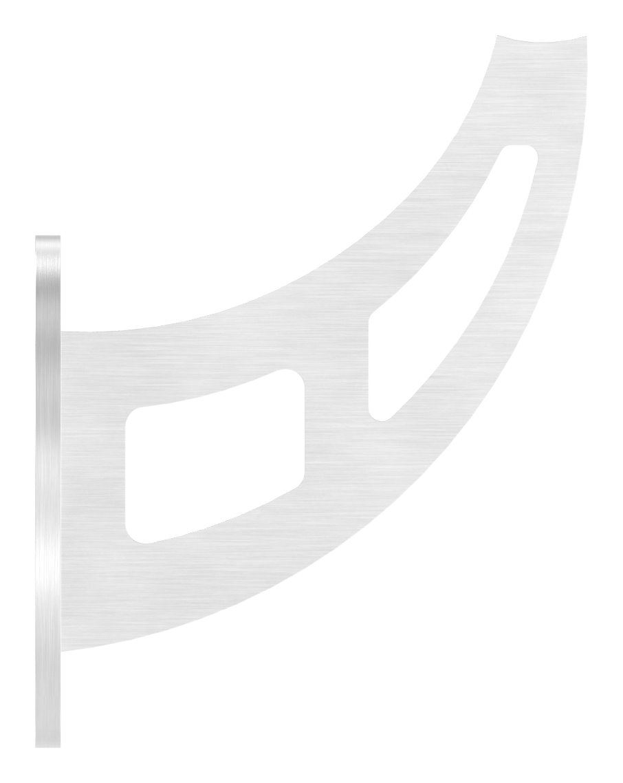 Handlaufträger mit Ronde oval, V2A