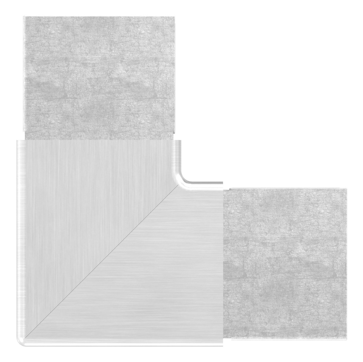 Eckbogen, vertikal, für Nutrohr 40 x 40mm, V4A