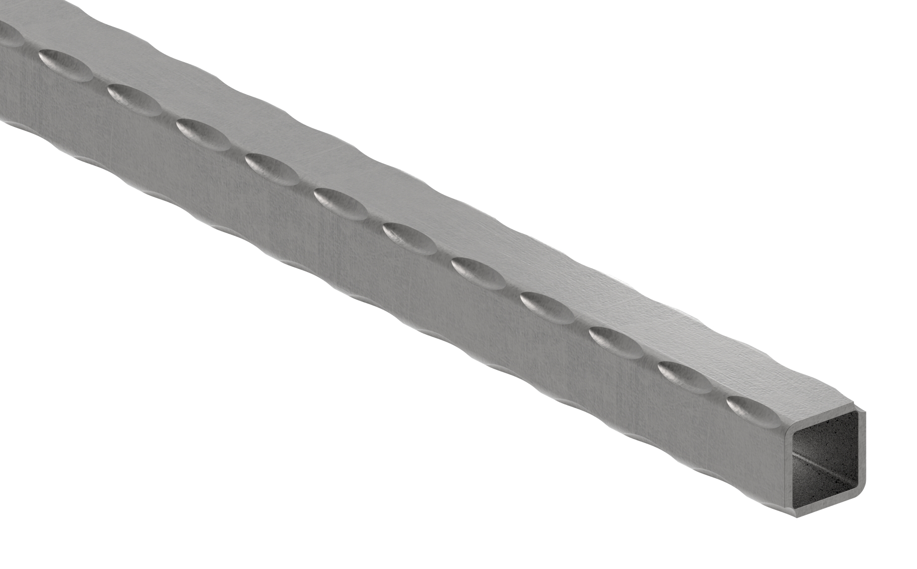 Quadratrohr 20x20x2,0mm, L: 6000mm, gehämmert