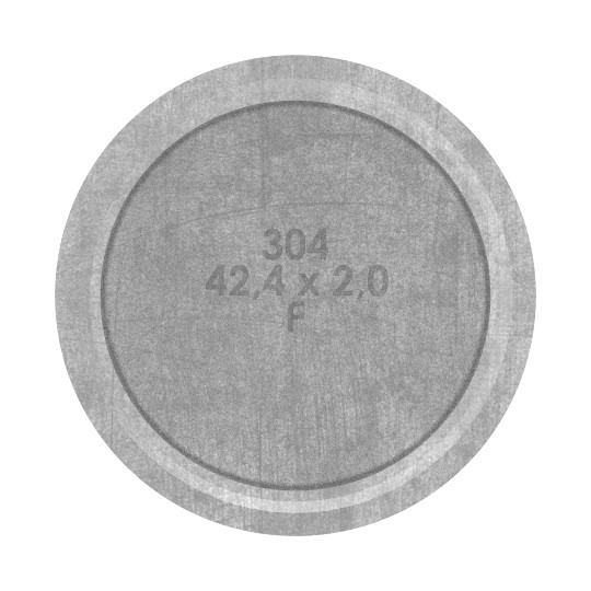 Rohrabschlussstopfen mit Stift für Rohr 42,4x2,0mm, V2A