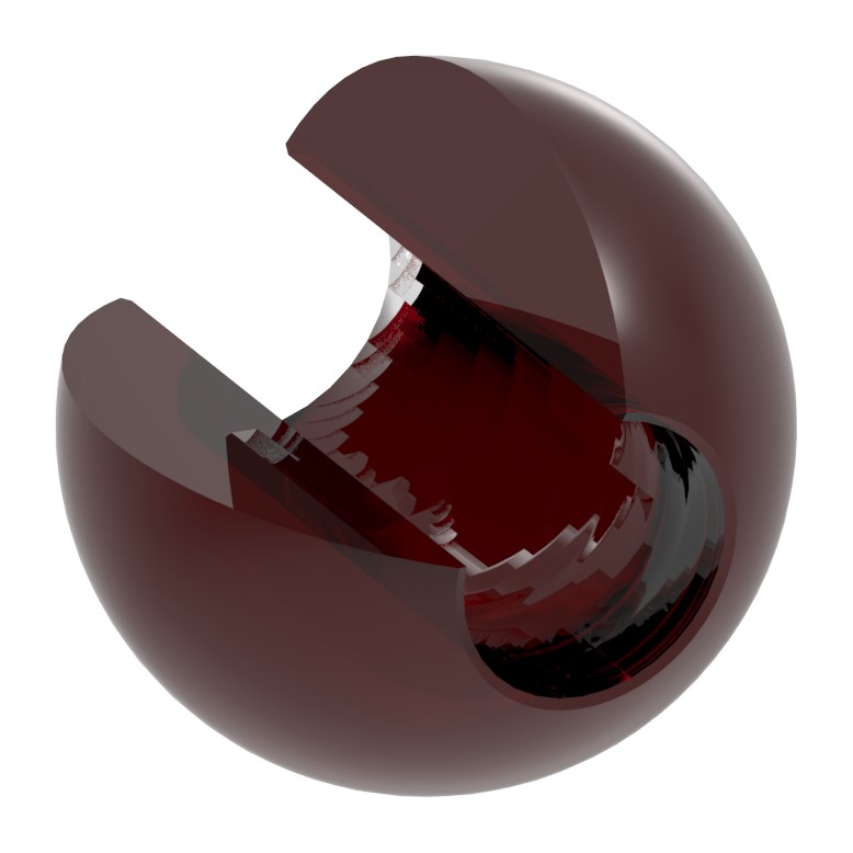 Glaskugel rot Ø 30mm mit Durchgangsbohrung 12,3mm