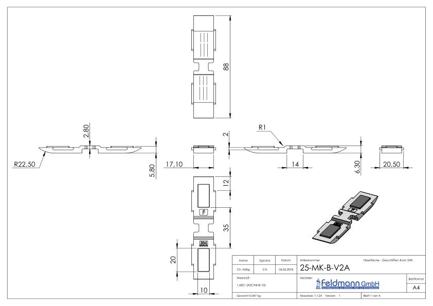 Sichtschutz Sicherungsboden MK Mod. 25, V2A Sichtschutz Sicherungsboden MK Mod. 25, V2A