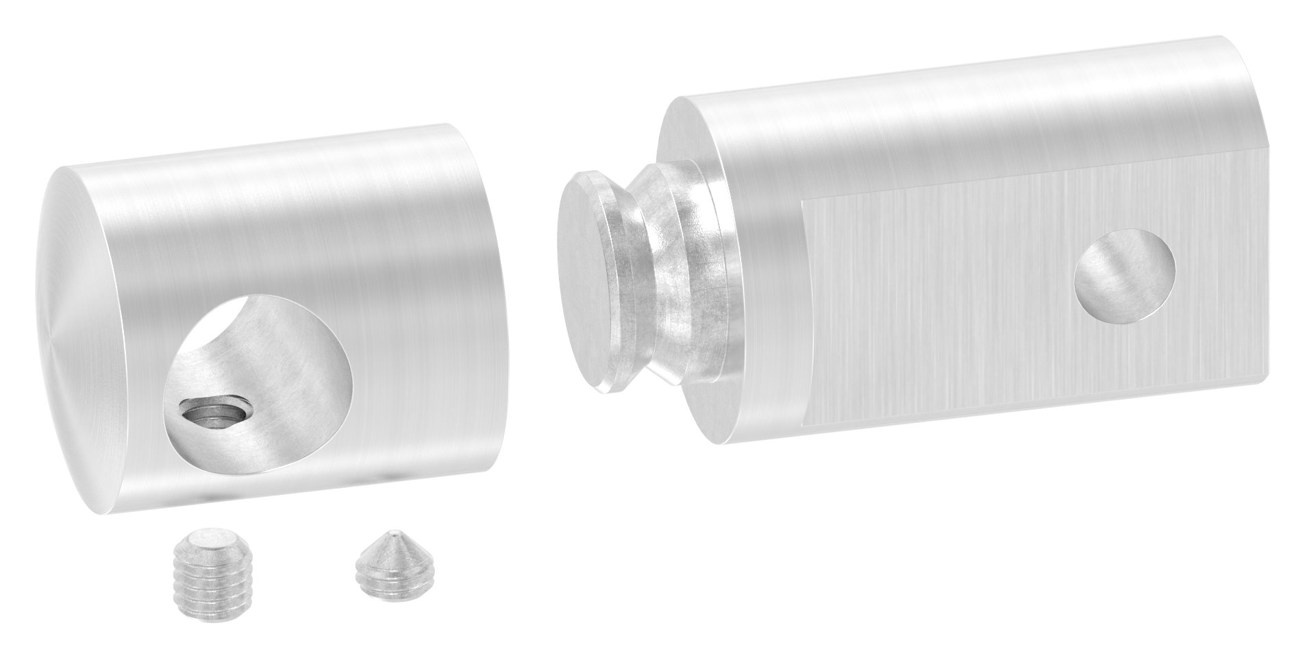 Querstabhalter (Montage zwischen zwei Flacheisen), Bohrung 12,2mm, V2A Querstabhalter (Montage zwischen zwei Flacheisen), Bohrung 12,2mm, V2A