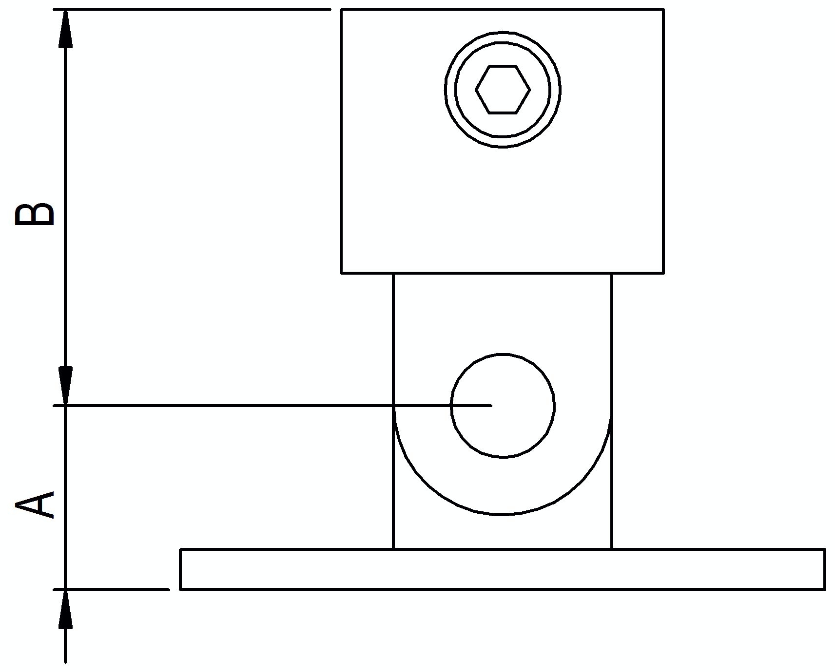 Wandhalter verst. mit 2 Bohrungen, für Rohr Ø 60,3mm