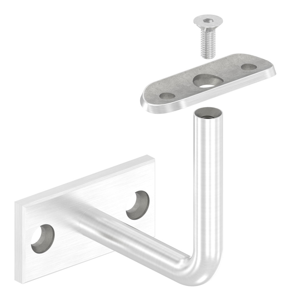 Handlaufhalter mit Handlaufanschlussplatte 42,4mm (Ronde und Bügel verschweißt), V2A