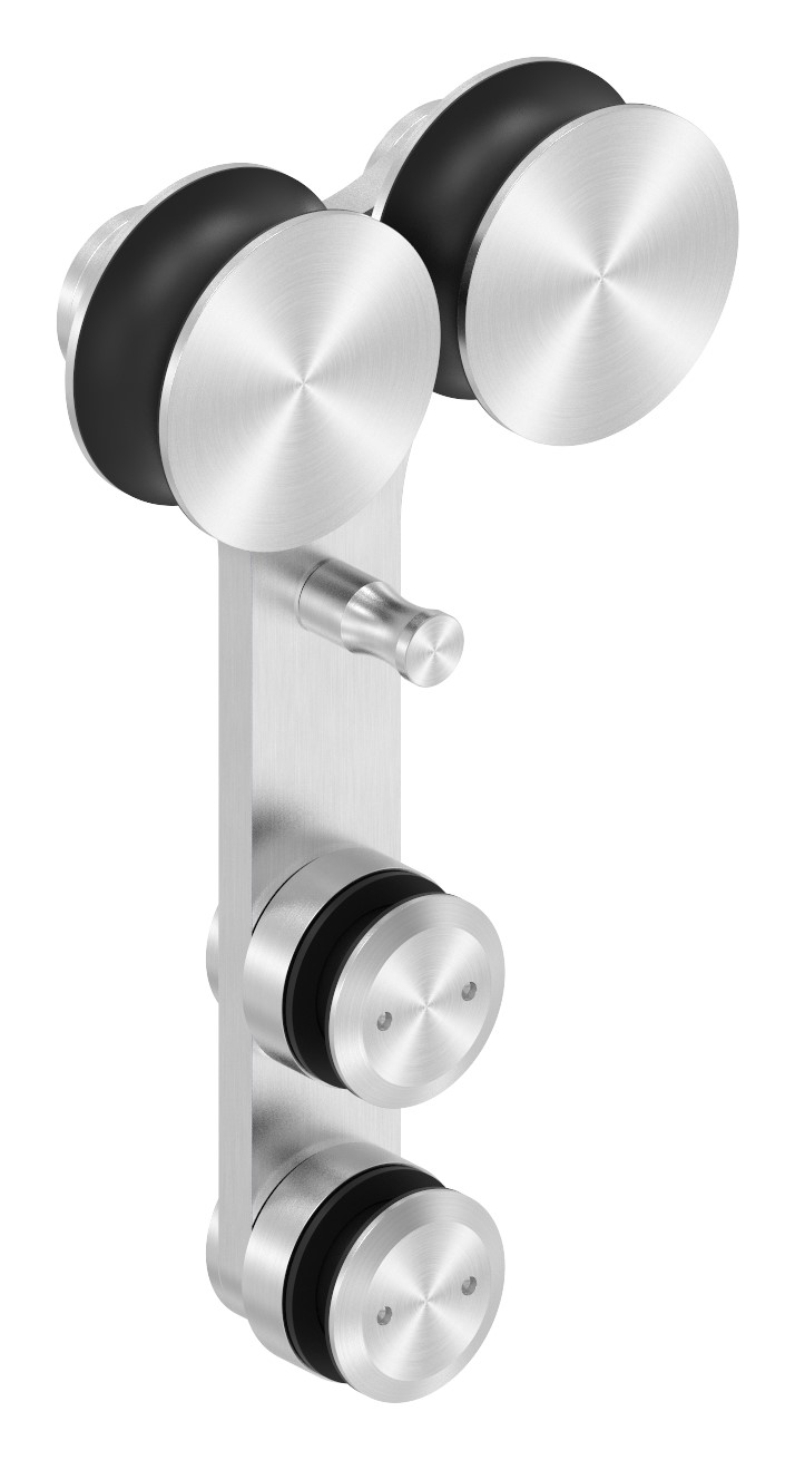 Set mit Doppelrollwägen für Glasschiebetüren, V2A