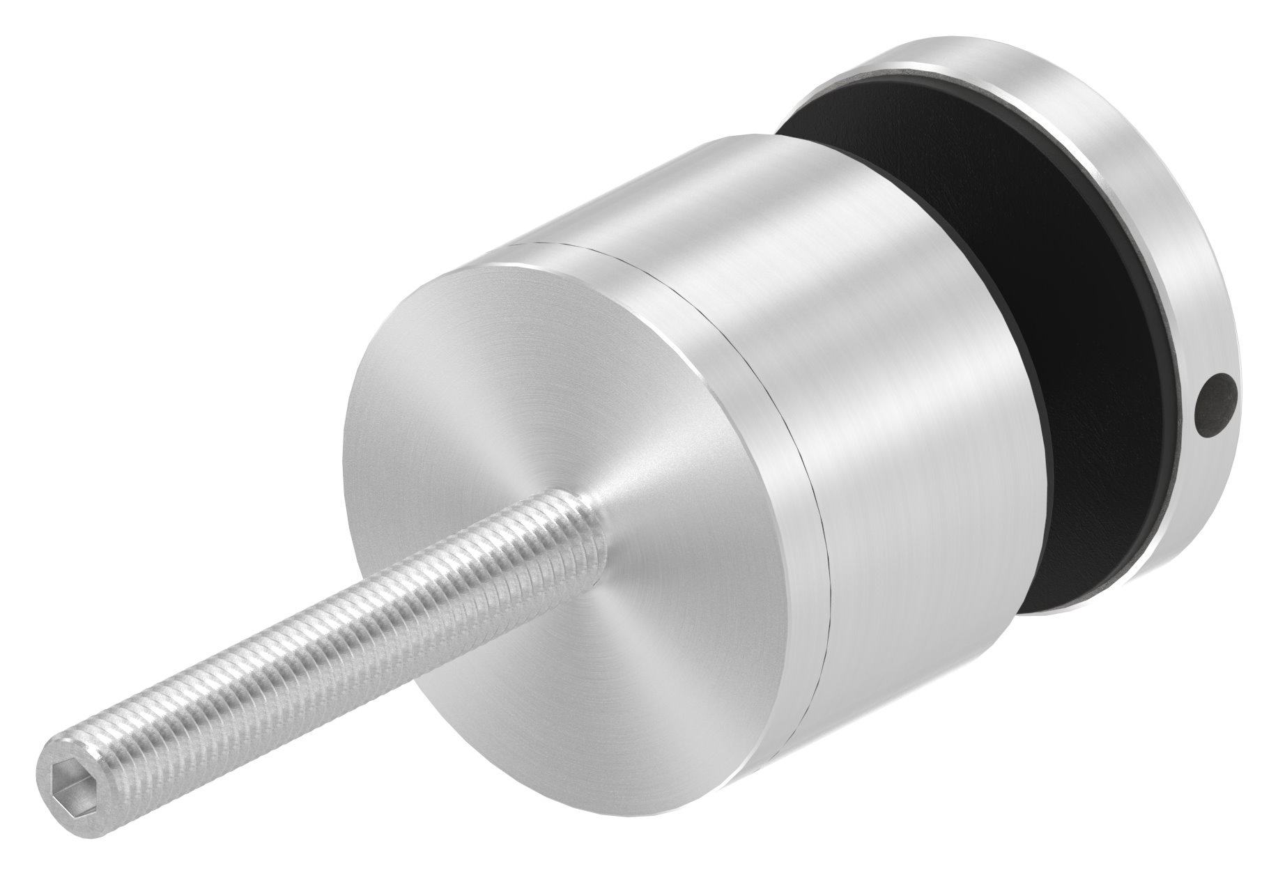 Glaspunkthalter 52mm, flach, verstellbar, V2A