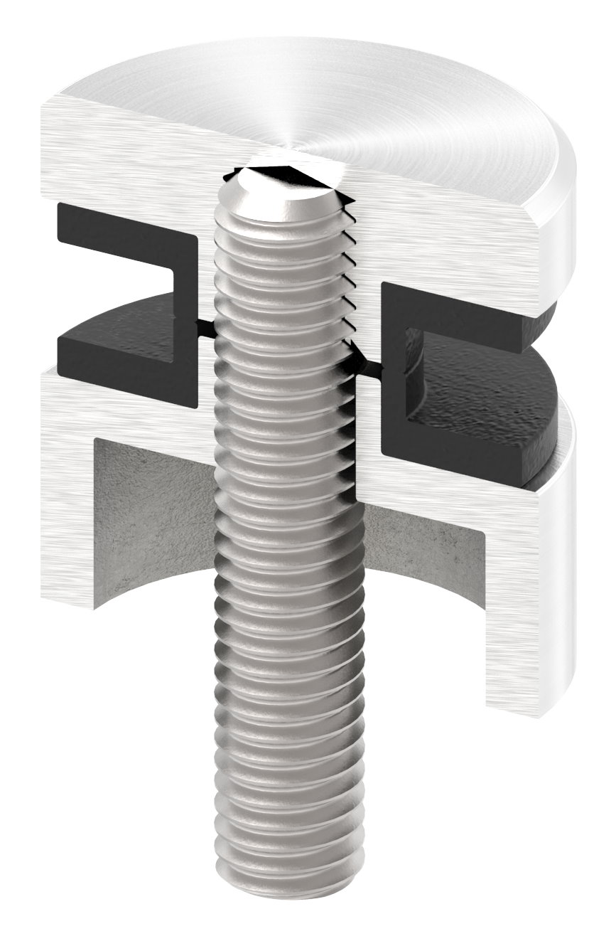 Glaspunkthalter 30mm, Anschluss: flach, Zink roh Glaspunkthalter 30mm, Anschluss: flach, Zink roh