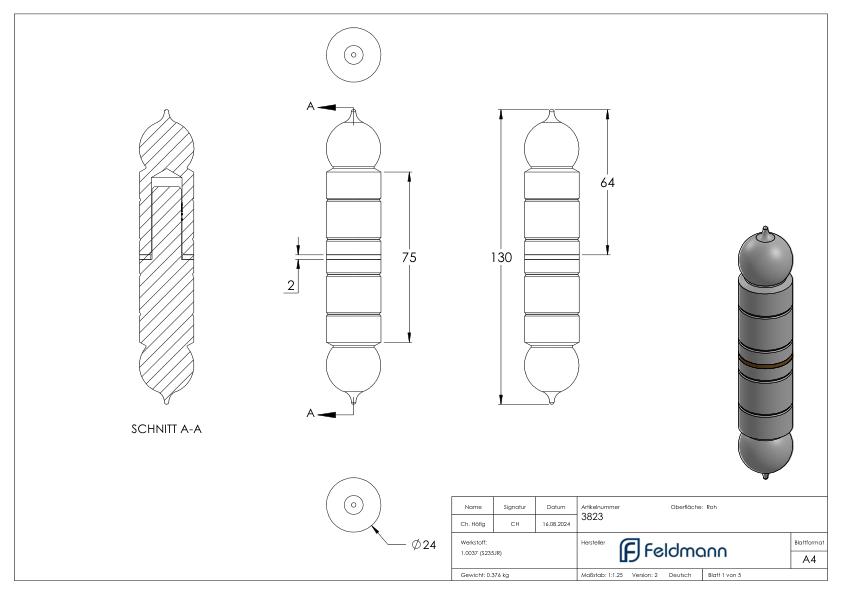 Torband glatt 24mm Dorn 13mm