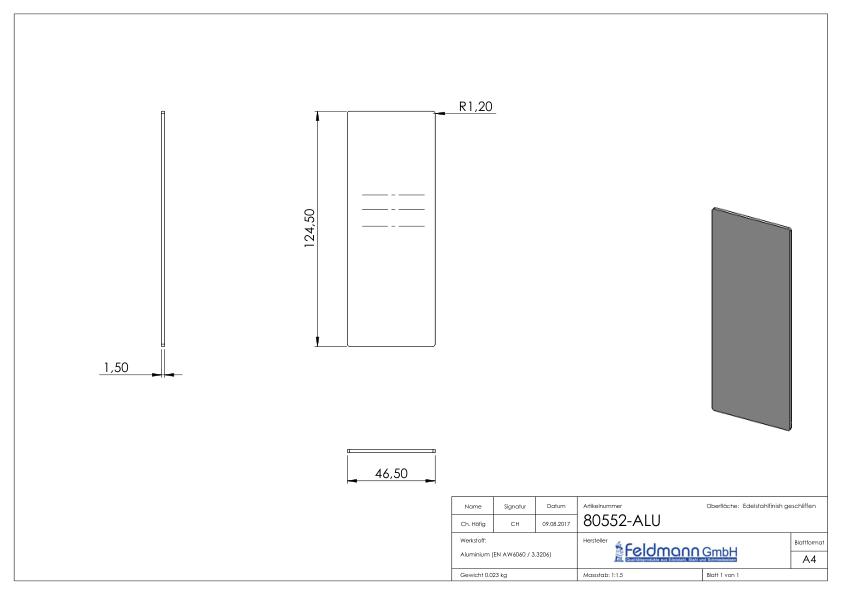 Endkappe für Aluprofil 80600-ALU