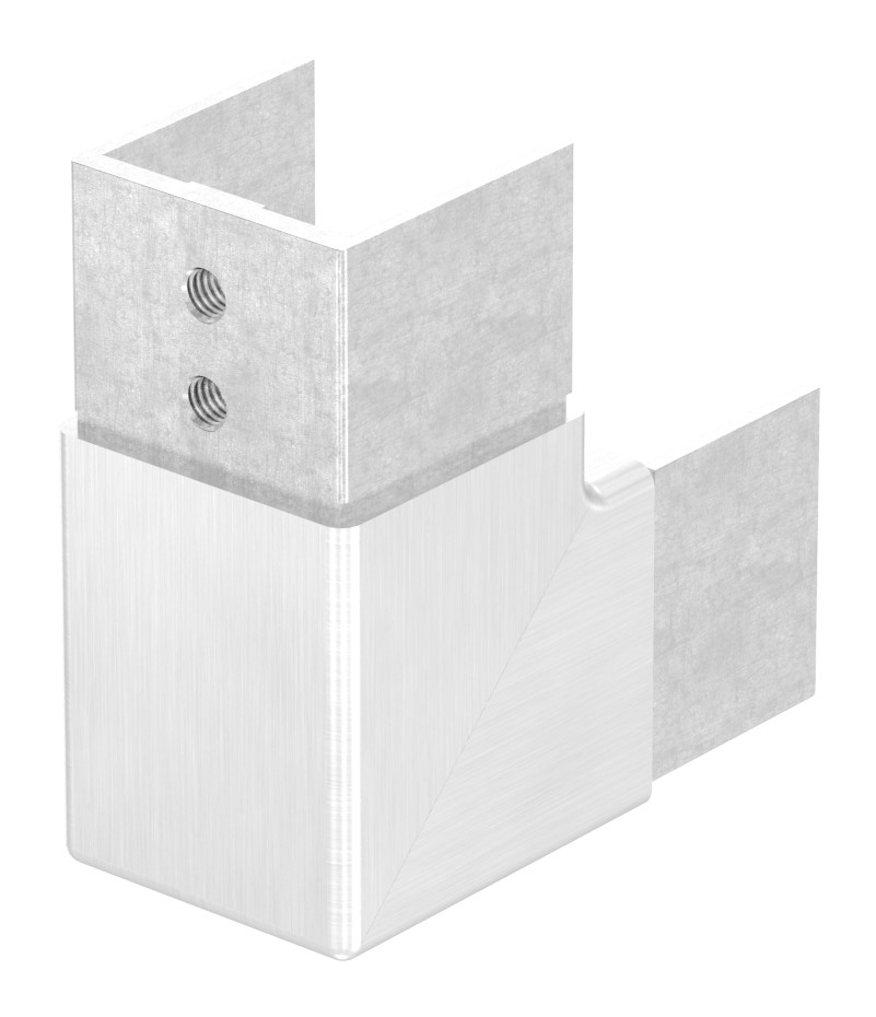 Eckbogen, vertikal, für Nutrohr 40 x 40mm, V4A
