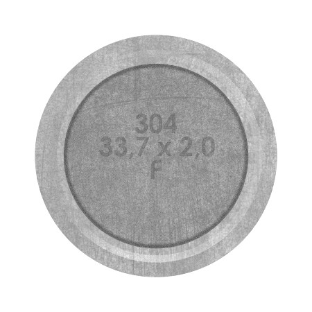 Rohrabschlussstopfen mit Stift für Rohr 33,7x2,0mm, V2A