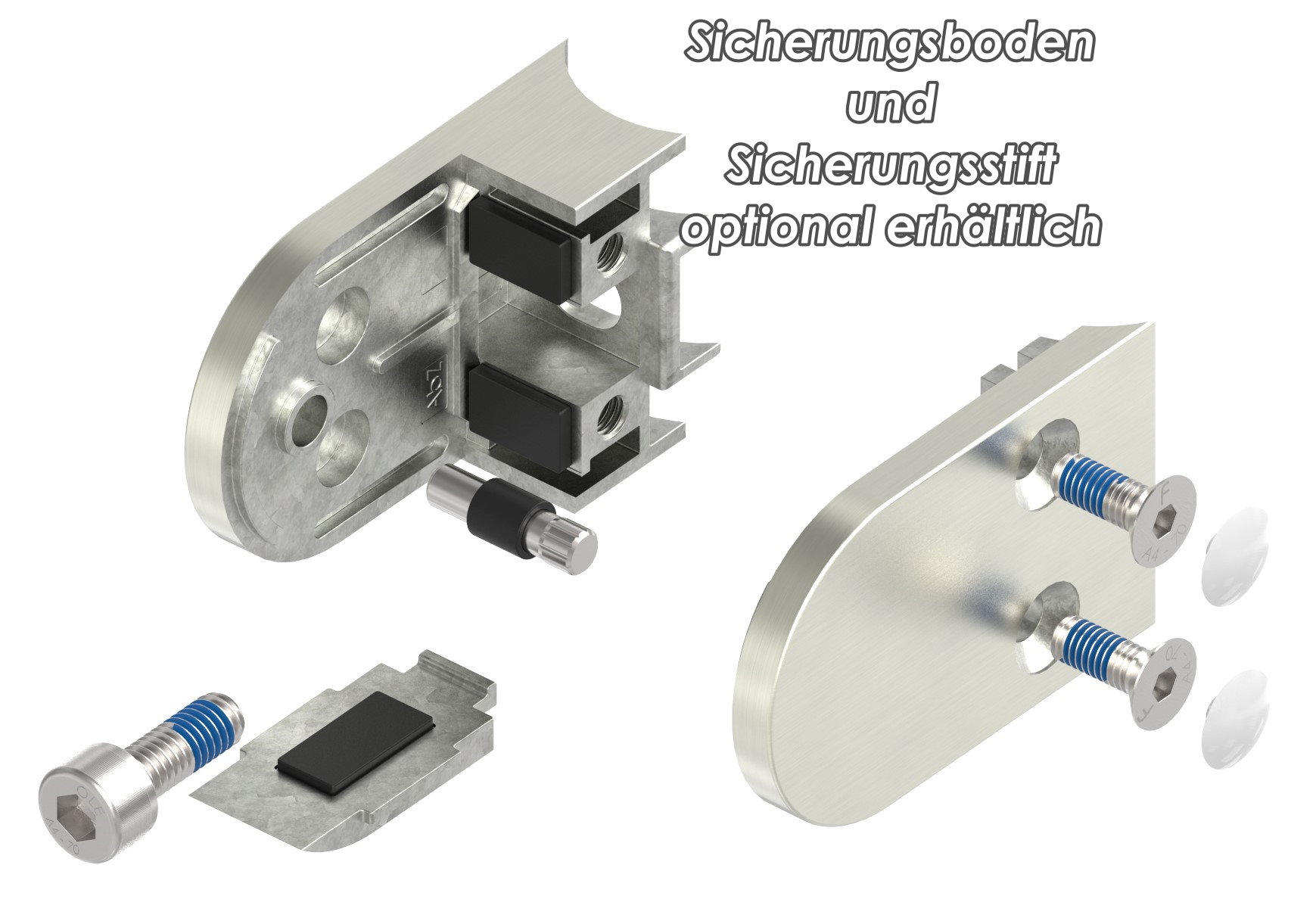 Glasklemme Mod. 38, Anschluss: 33,7mm, VA-Effekt