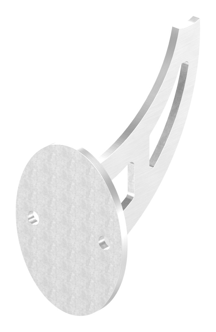 Handlaufträger mit Ronde oval, V2A
