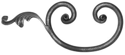 C-Schnecke 14mm, 110x270mm, mit Blatt rechts