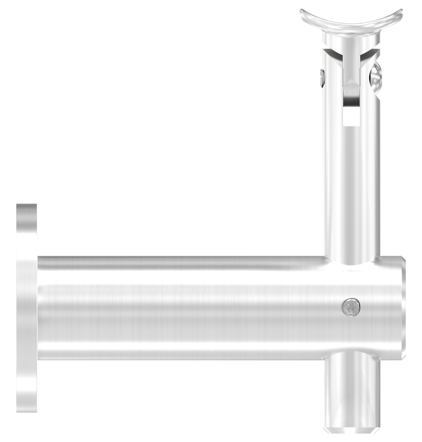 Handlaufhalter mit Gelenk, Handlaufanschlussplatte 42,4mm, V2A