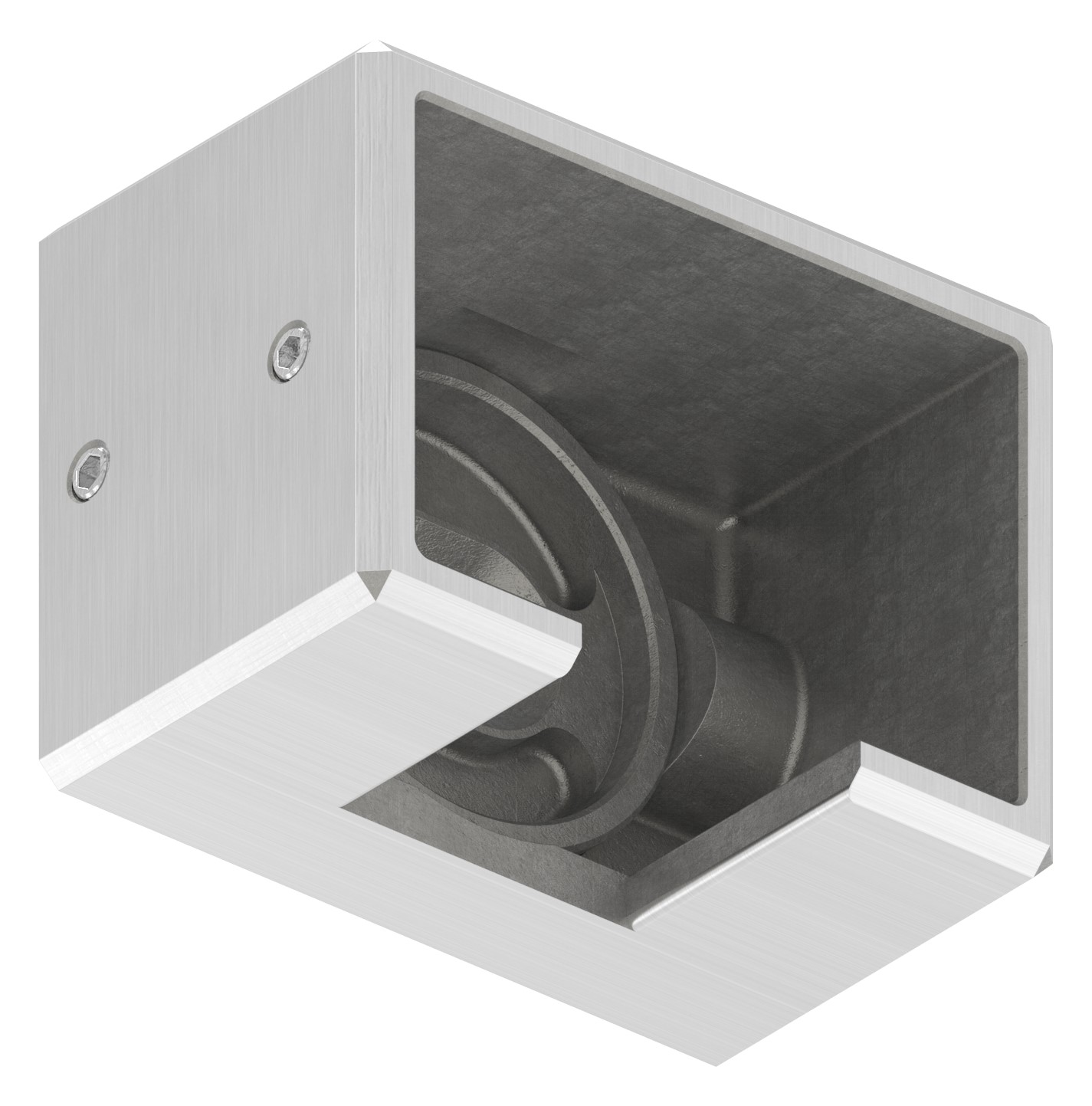 Wandbefestigung für Nutrohr 60x40mm, links, V4A