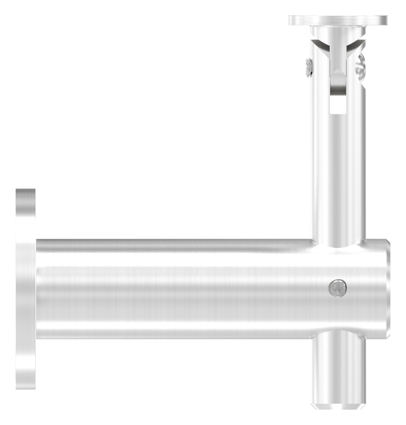 Handlaufhalter mit Gelenk, Handlaufanschlussplatte flach, V2A