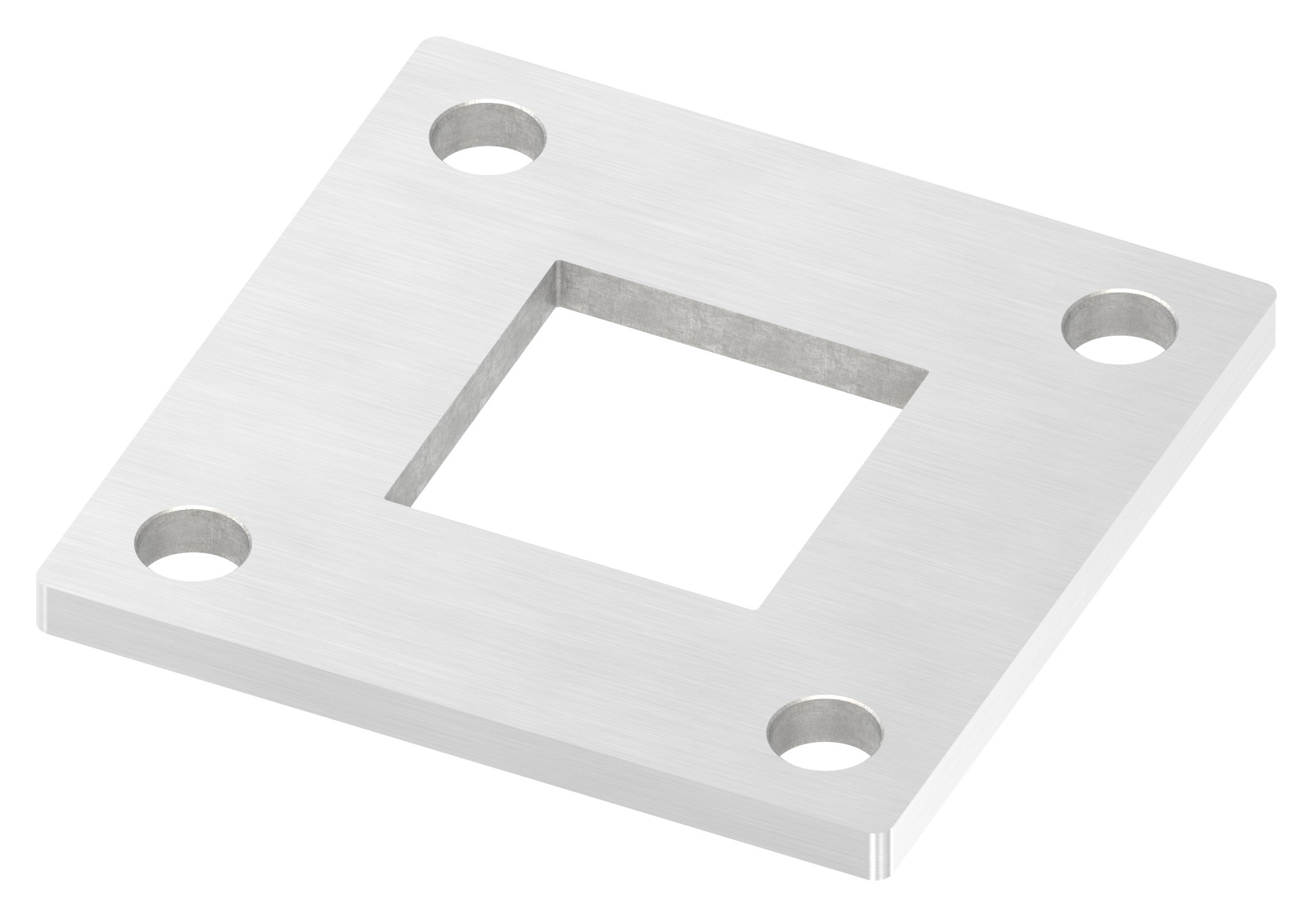 Ankerplatte, 92x92x6mm, mit Längsschliff, V2A