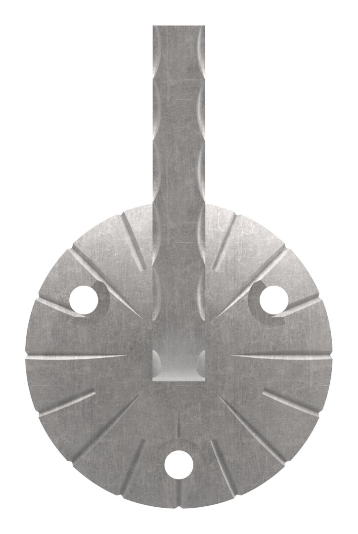 Handlaufträger mit Ronde gewölbt, 70x3mm
