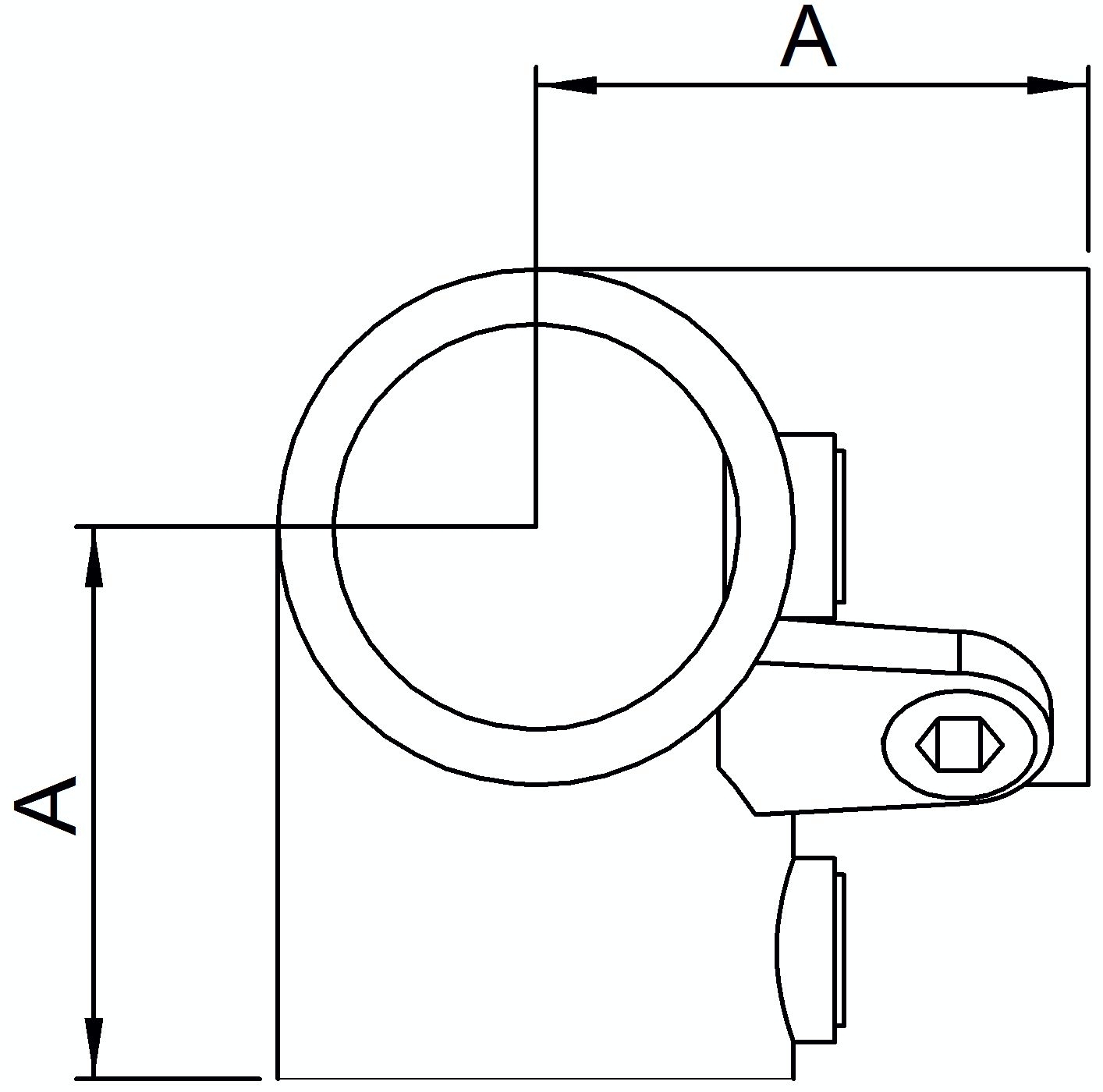 Eckstück, für Rohr Ø 60,3mm