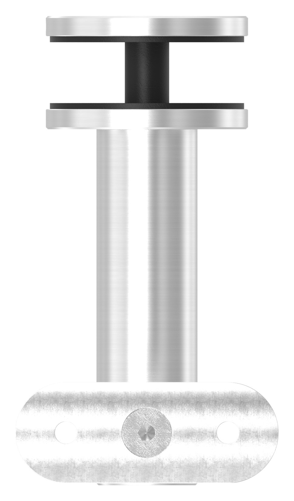 Handlaufhalter für Glas, Handlaufanschlussplatte 42,4mm, V2A Handlaufhalter für Glas, Handlaufanschlussplatte 42,4mm, V2A