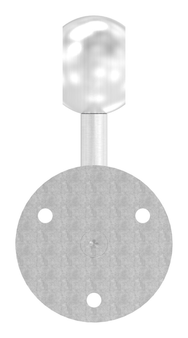 Handlaufhalter mit Kugelring für Rohr 33,7mm (Ronde und Bügel verschraubt), V2A Handlaufhalter mit Kugelring für Rohr 33,7mm (Ronde und Bügel verschraubt), V2A