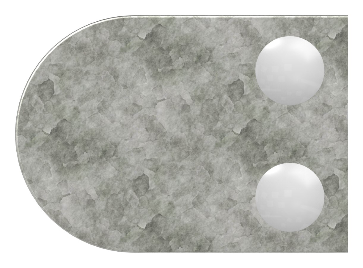 Glasklemme Mod. 38, Anschluss: gerade, Zink roh