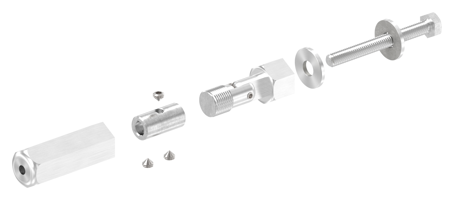 Gewindeterminal zur Selbstmontage, Seil 5mm, V2A Gewindeterminal zur Selbstmontage, Seil 5mm, V2A