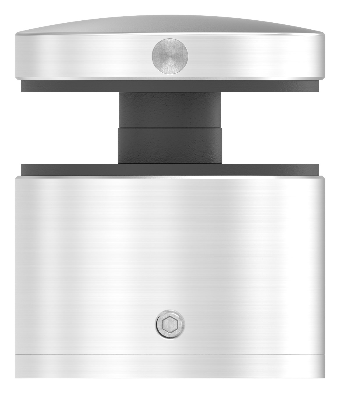Glaspunkthalter 52mm, flach, verstellbar, V4A