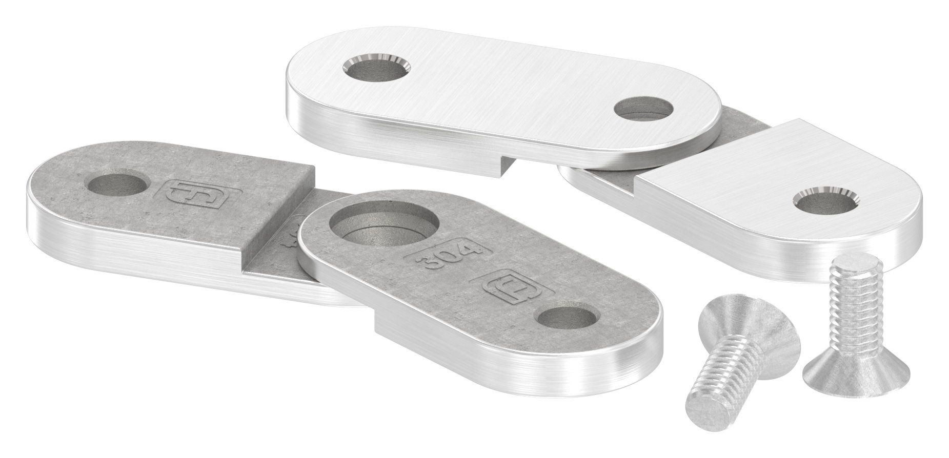 Handlaufanschlussplatte verstellbar, flach, V2A