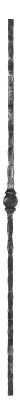 Knubbelstab 13x13mm, gehämmert, H: 1000mm