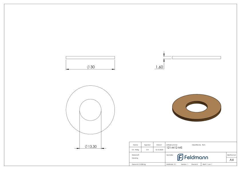 Messingscheibe von Torband 121-M12