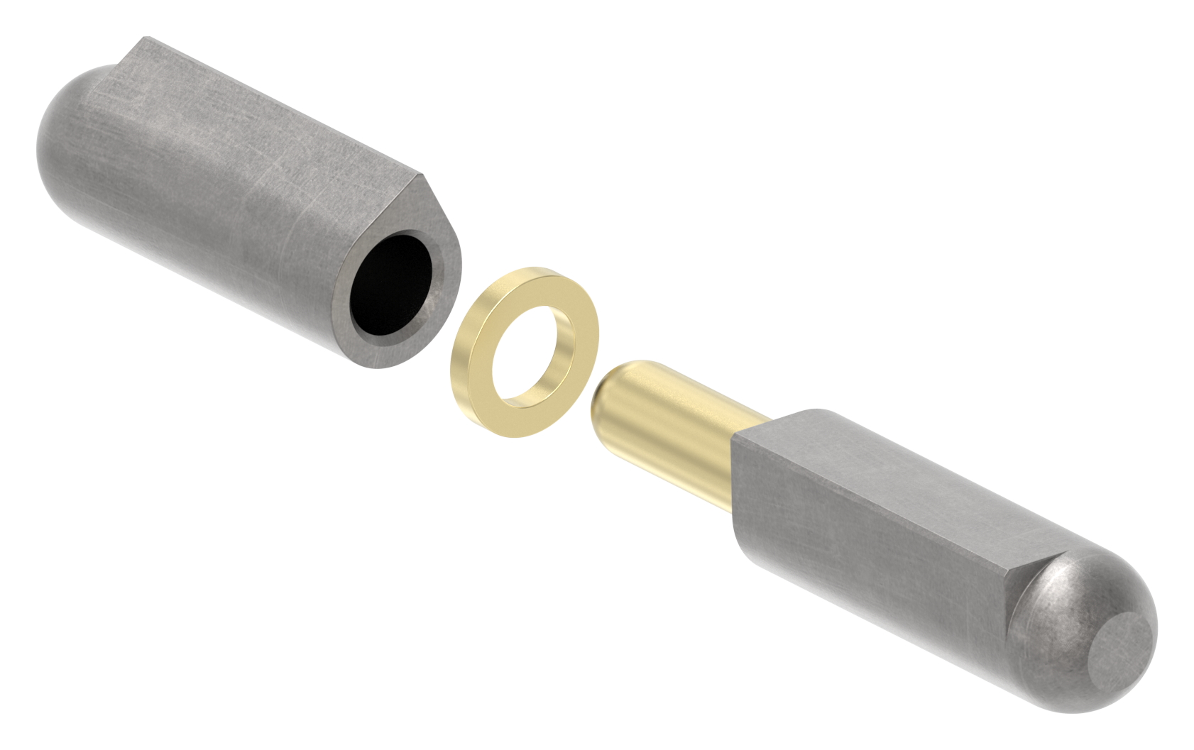 Anschweißband mit Messingring und -stift, Länge: 60mm