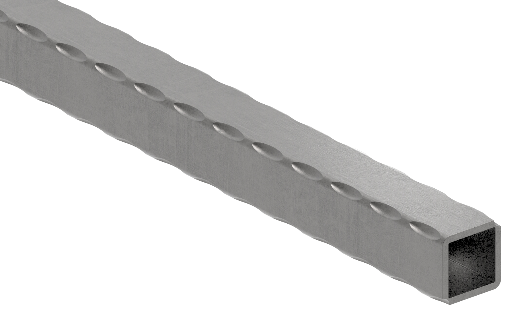 Quadratrohr 25x25x2,5mm, L: 6000mm, gehämmert